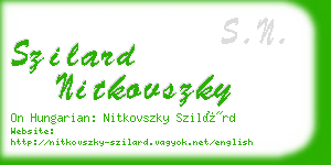 szilard nitkovszky business card